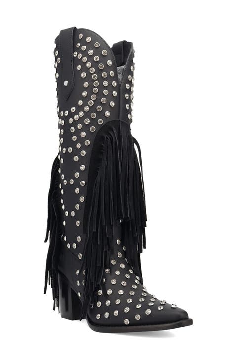 Show Pony Fringe & Rhinestone Western Boot (Women)