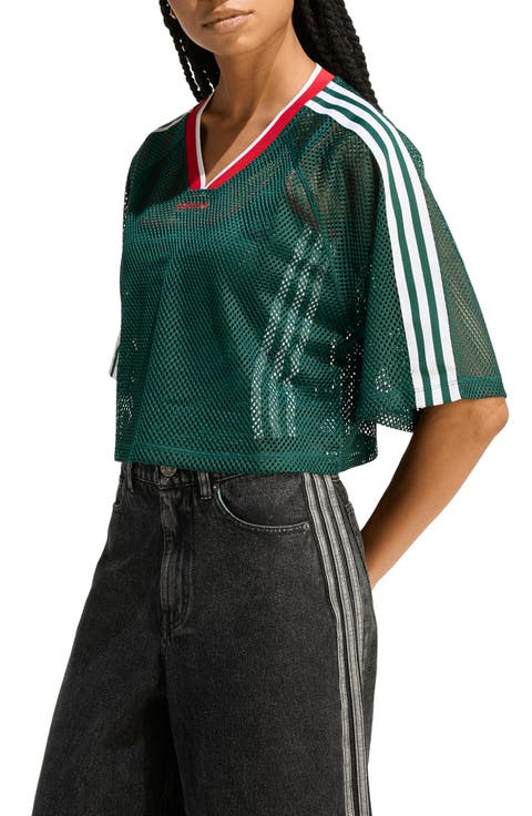 Mesh Crop Jersey Top