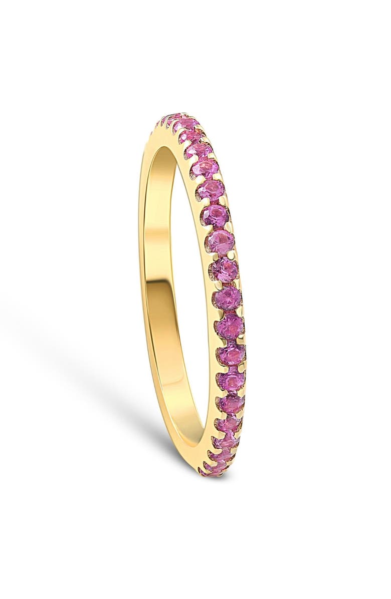 Bliss Diamond 3/4Ct Pink Sapphire Stackable Ring Wedding Band 10k Gold, Alternate, color, 