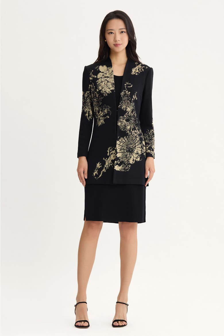 Lurex Knit Jacket, Alternate, color, Black/Gold