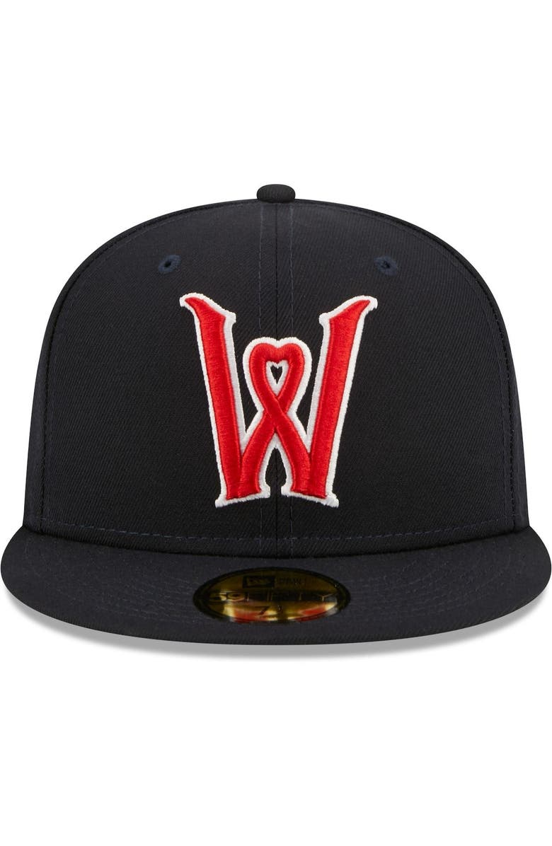 New Era Men's New Era Navy Worcester Red Sox Authentic Collection 59FIFTY Fitted Hat, Alternate, color, 