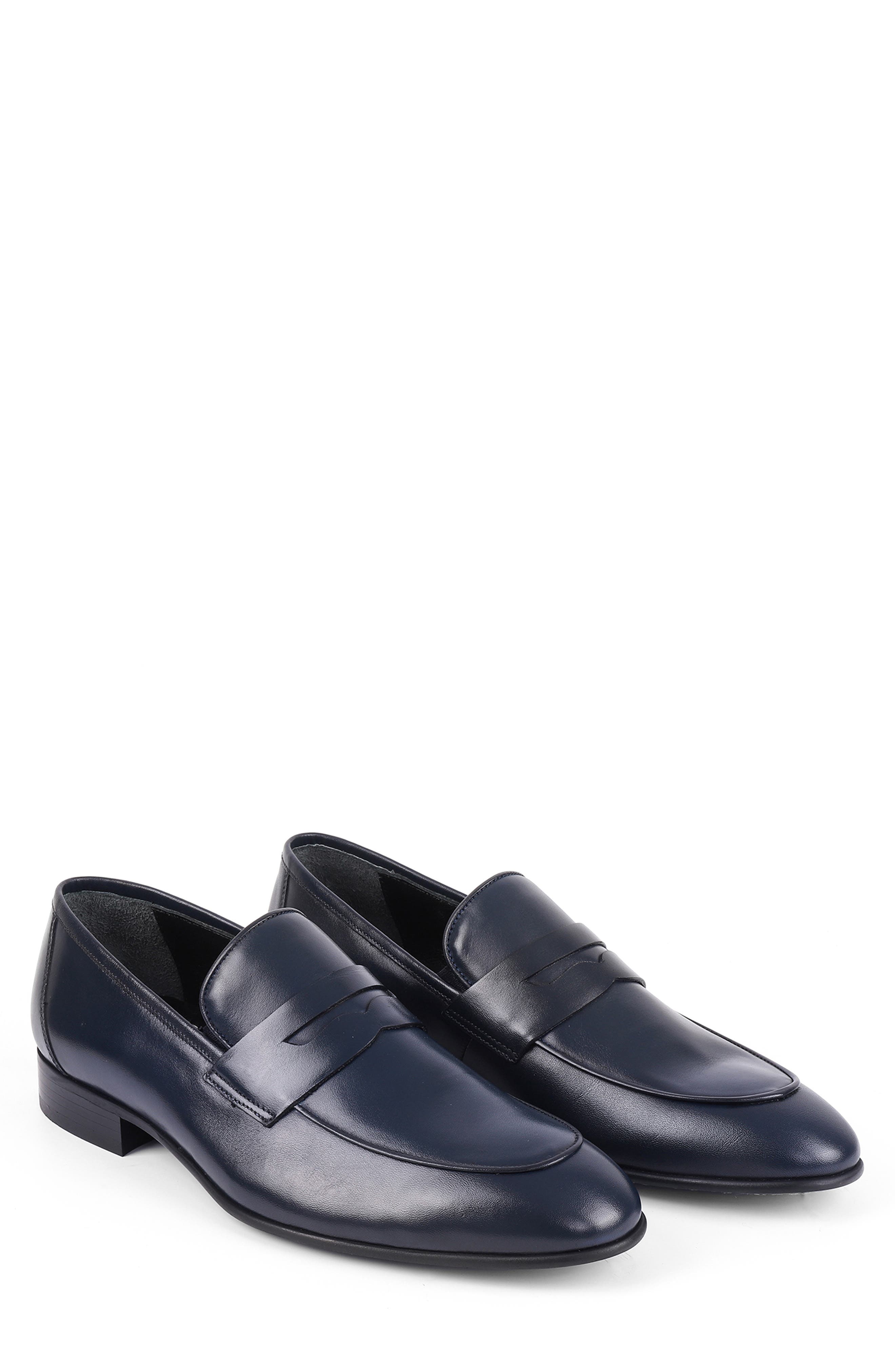 VELLAPAIS Decalle Penny Loafer, Alternate, color, Navy Blue