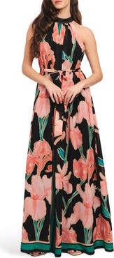 FLYING TOMATO Floral Halter Neck Maxi Dress