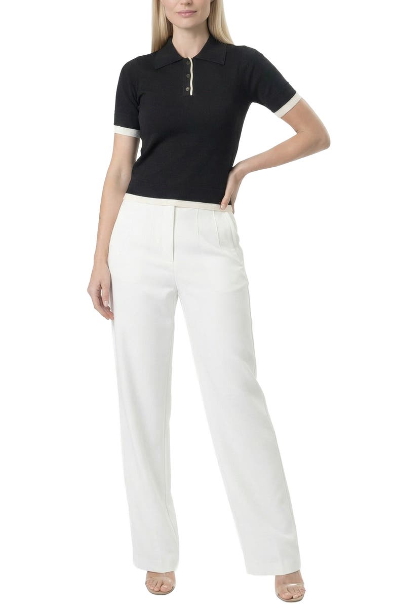 AREA STARS Contrast Trim Polo, Main, color, Black Ivory