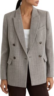 Reiss Ember Double Breasted Wool Blend Blazer