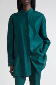 Max Mara Anta Oversize Cotton Sateen Button-Up Shirt
