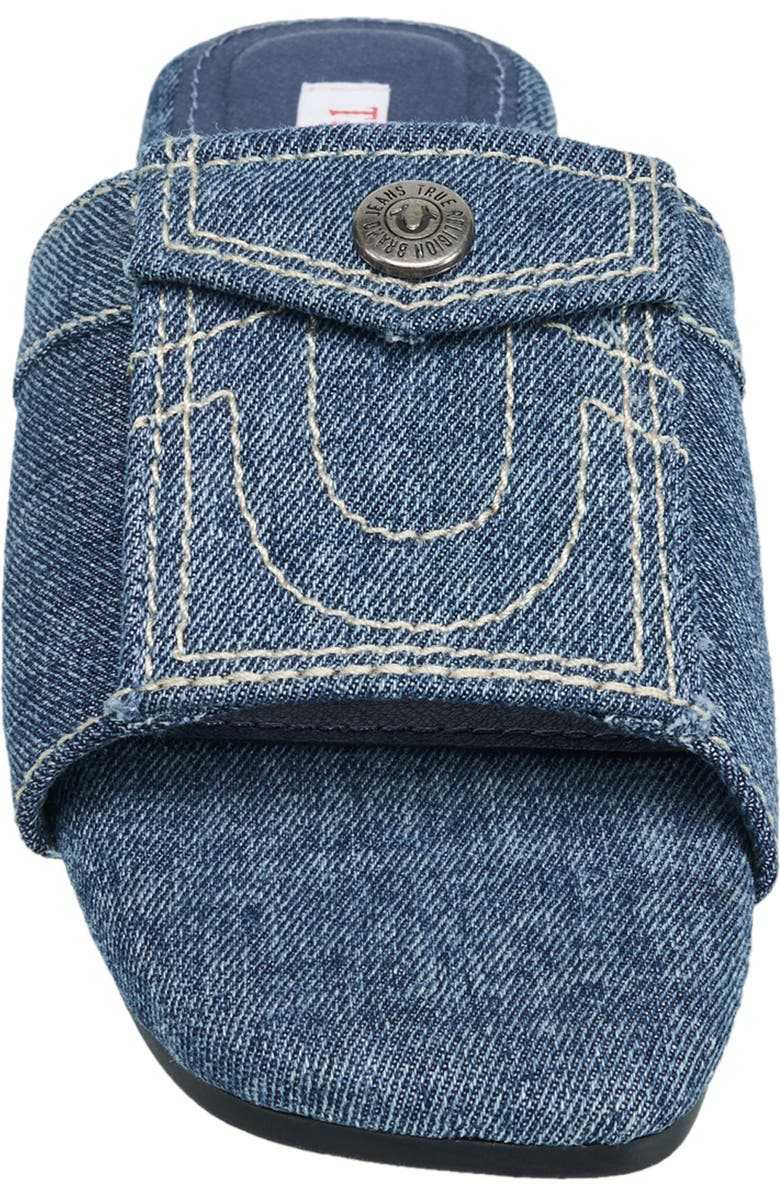 True Religion Jean Pocket Sandal, Alternate, color, Denim