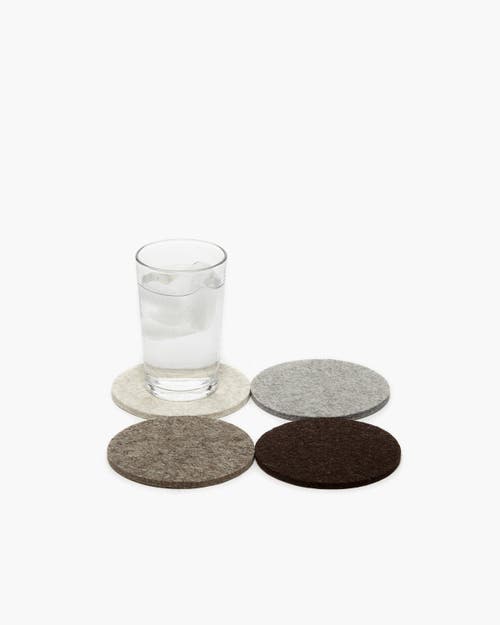 Graf & Lantz Graf Lantz Bierfilzl Merino Wool Round Coaster Solid 4 Pack In Earth