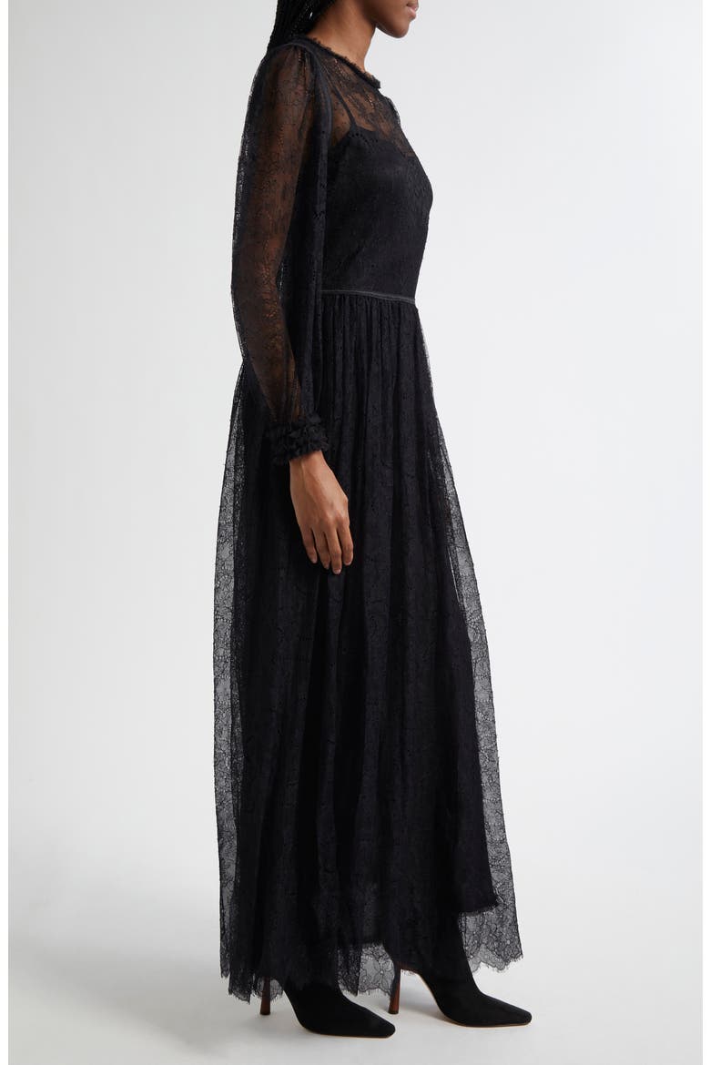 Josephine Lace Maxi Dress, Alternate, color, NOIR