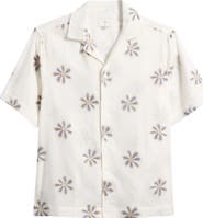 CHÉ Daisel Floral Embroidered Cotton Camp Shirt