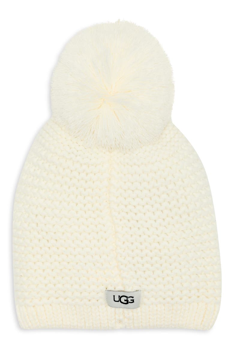 Chunky Knit Beanie with Pom, Main, color, IVORY