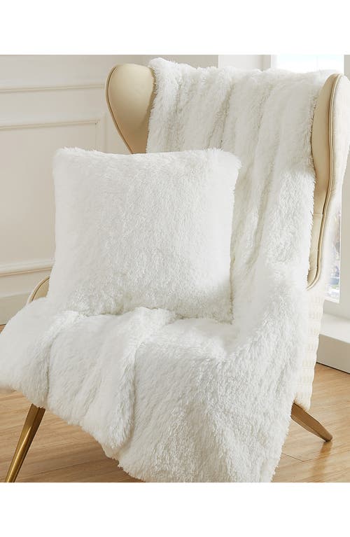 Juicy Couture Alexus Ultraplush Faux Fur Pillow In White