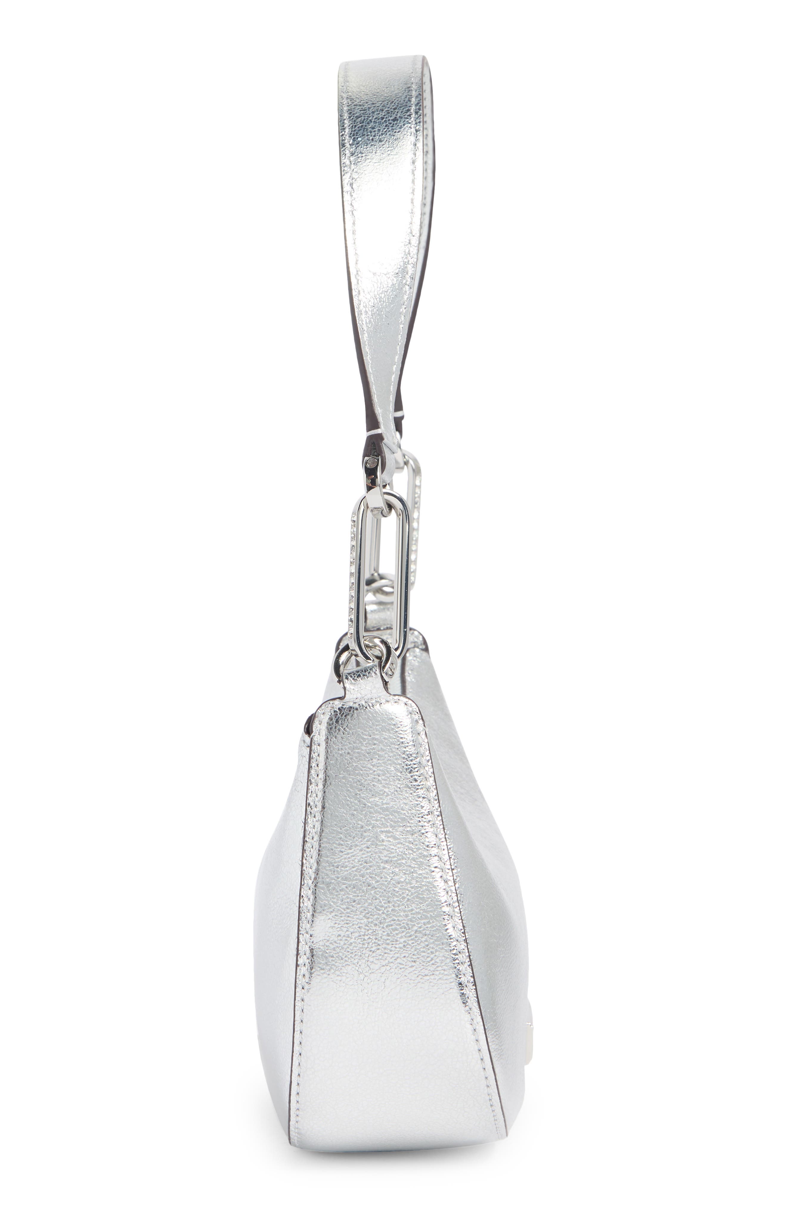 Kate Spade New York nina metallic shoulder bag, Alternate, color, Silver