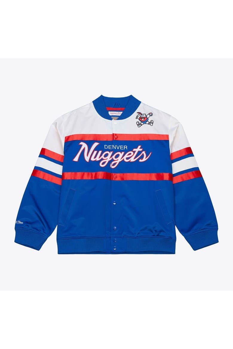Men's Mitchell & Ness  Royal Denver Nuggets Hardwood Classics Head Coach Lightweight Satin Full-Snap Jacket, Main, color, Royal