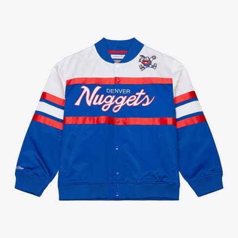 Men's Mitchell & Ness  Royal Denver Nuggets Hardwood Classics Head Coach Lightweight Satin Full-Snap Jacket
