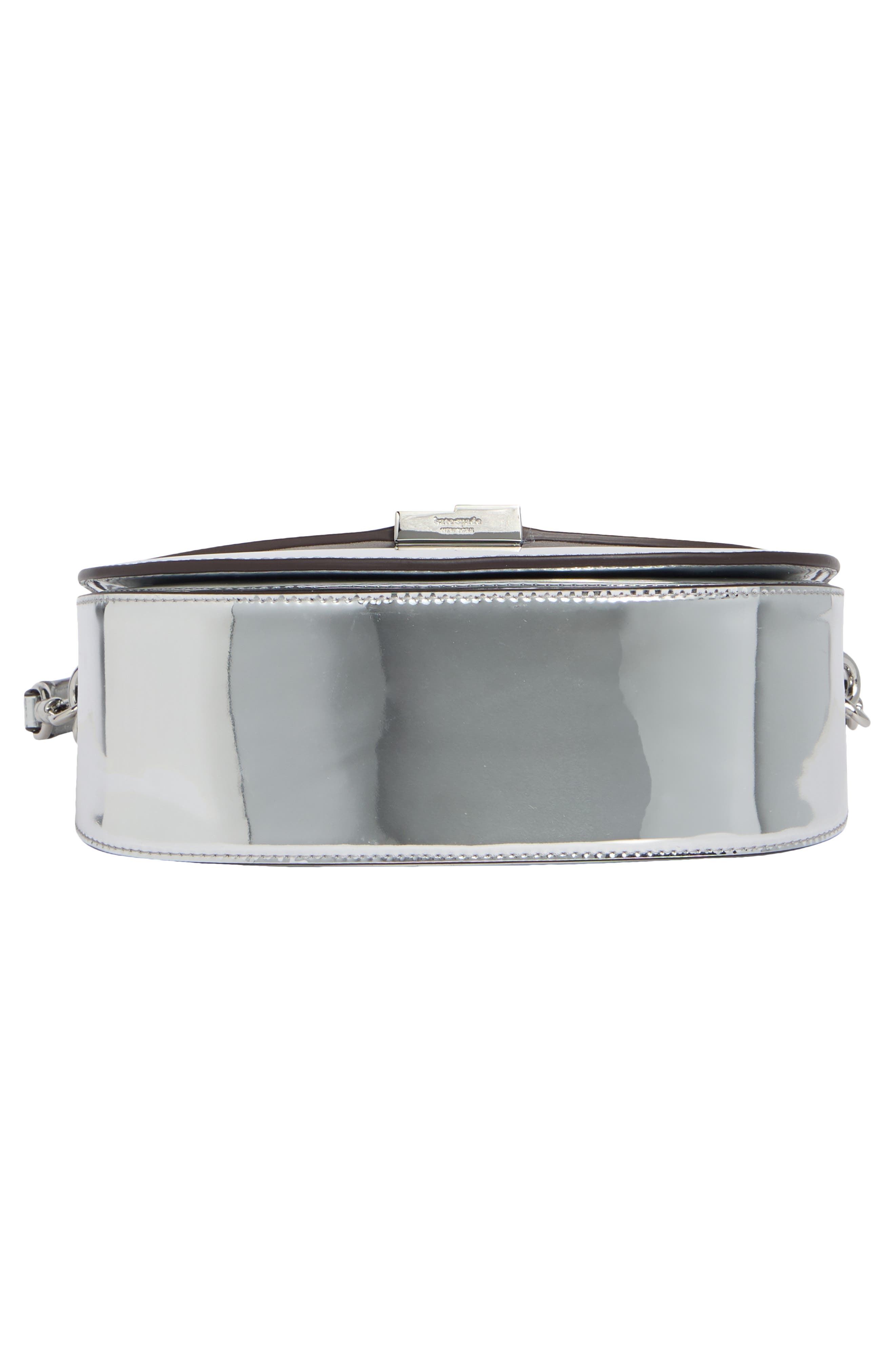 Dakota Leather Saddle Bag, Alternate, color, SILVER