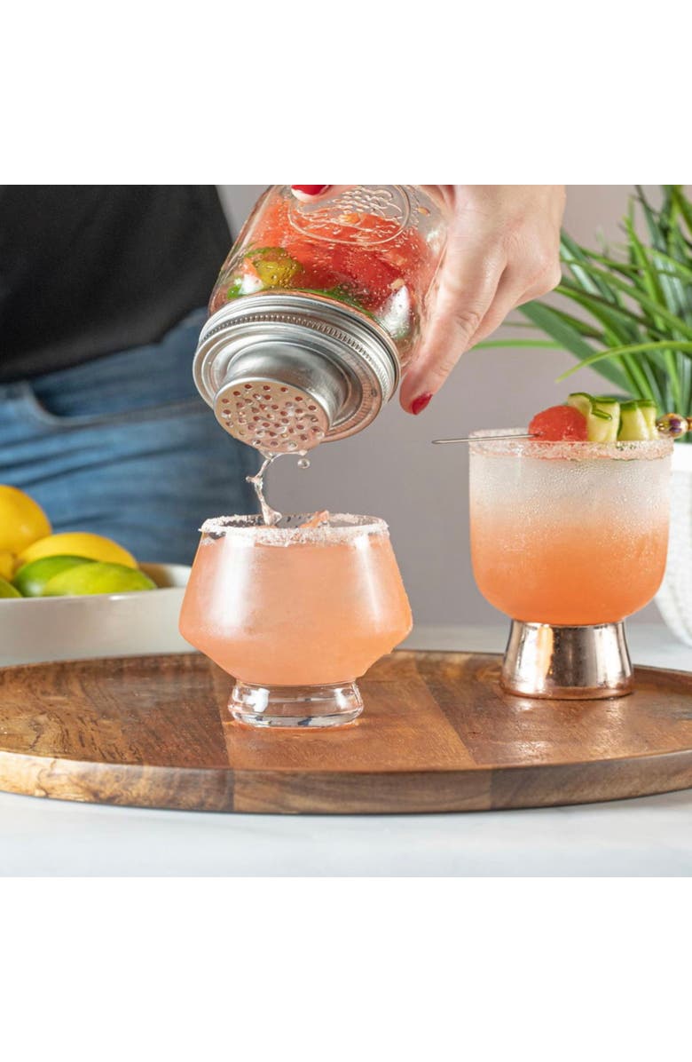 Viski Raye Footed Crystal Punch Cups Set of 2, Alternate, color, Clear