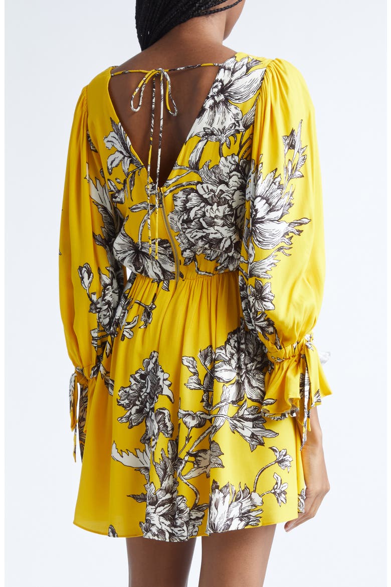Clarissa Floral Long Sleeve Minidress, Alternate, color, BLOOMING WILD GOLDEN HOUR