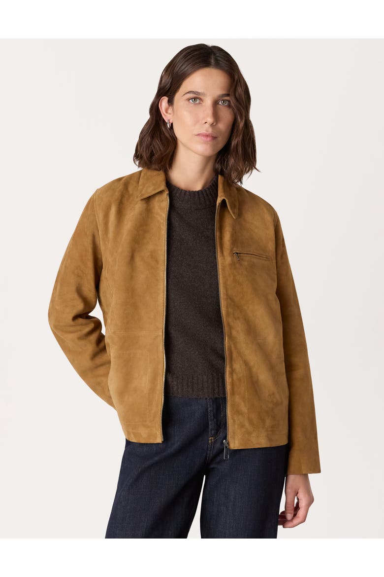 Kate Suede Jacket, Main, color, Tan