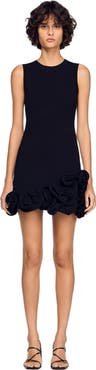 SANDRO Floral knit mini dress