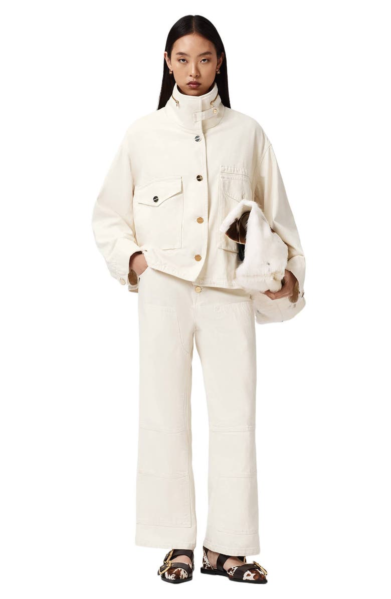 AllSaints Tay Wide Leg Carpenter Jeans, Alternate, color, Ecru White