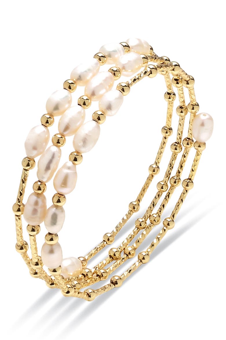 Florence Freshwater Pearl Wrap Bracelet, Alternate, color, GOLD