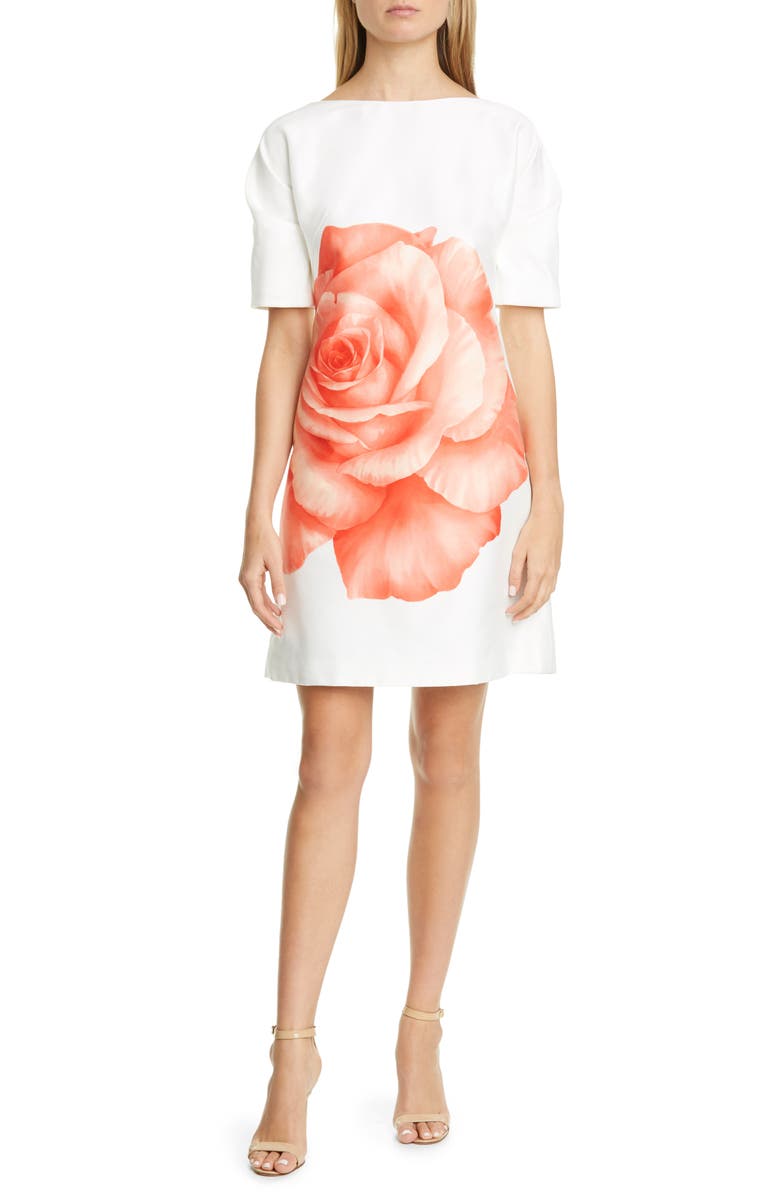 Lela Rose Rose Print Sheath Dress, Main, color, 