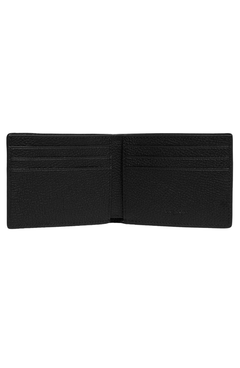COACH Signature Embossed Leather Bifold Wallet, Alternate, color, Black