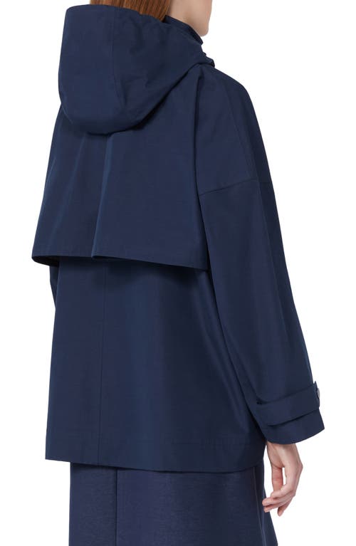 Weekend Max Mara Labbro Hooded Raincoat In Blue