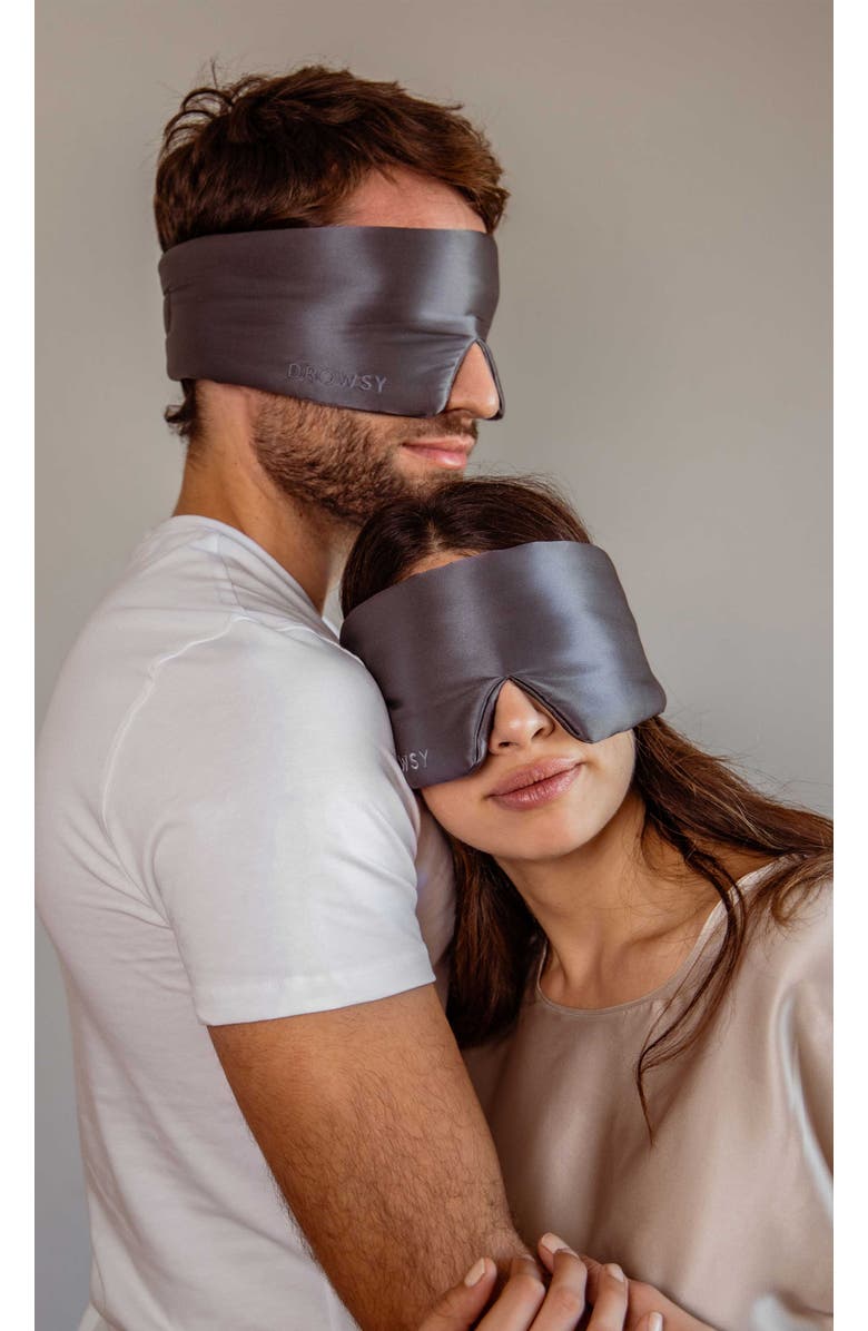 Drowsy Sleep Co. Silk Sleep Mask, Alternate, color, Moonlight Shadow