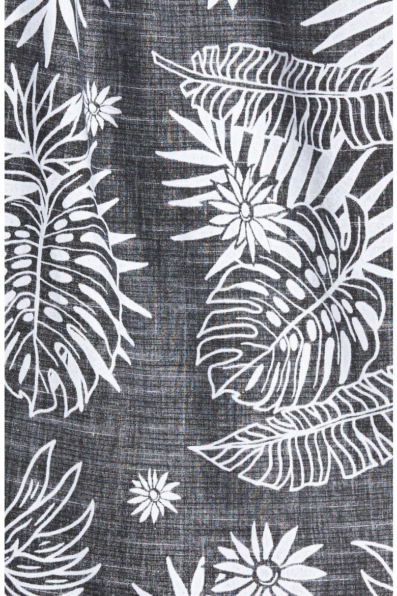 Tradewinds Reverse Print Palm Leaf Shirt, Alternate, color, BLACK