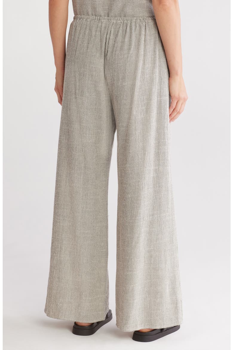 Stripe Cotton Blend Wide Leg Pants, Alternate, color, WHITE/ BLACK