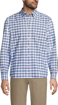 Lands' End Traditional Fit Comfort-First Sail Rigger Oxford Shirt