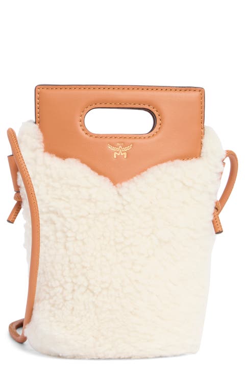 Diamond Genuine Shearling Crossbody Bag