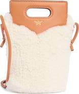 MCM Diamond Genuine Shearling Crossbody Bag