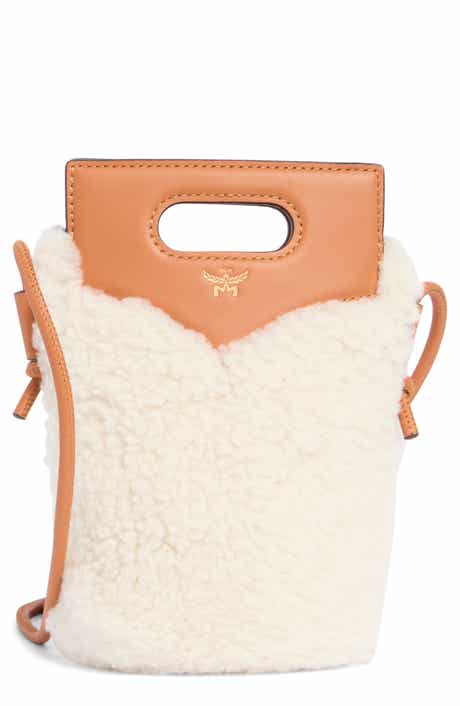 MCM Diamond Genuine Shearling Crossbody Bag
