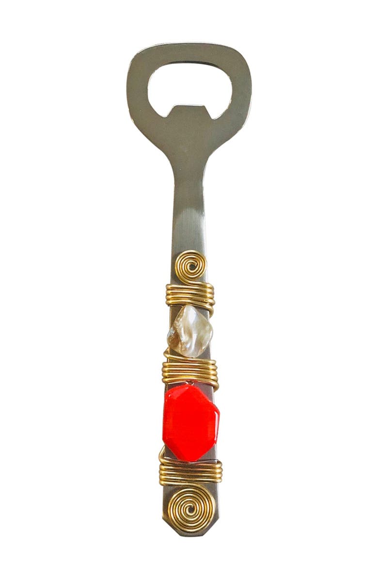 Tiramisu Mother-of-Pearl Embellished Bottle Opener, Main, color, Red