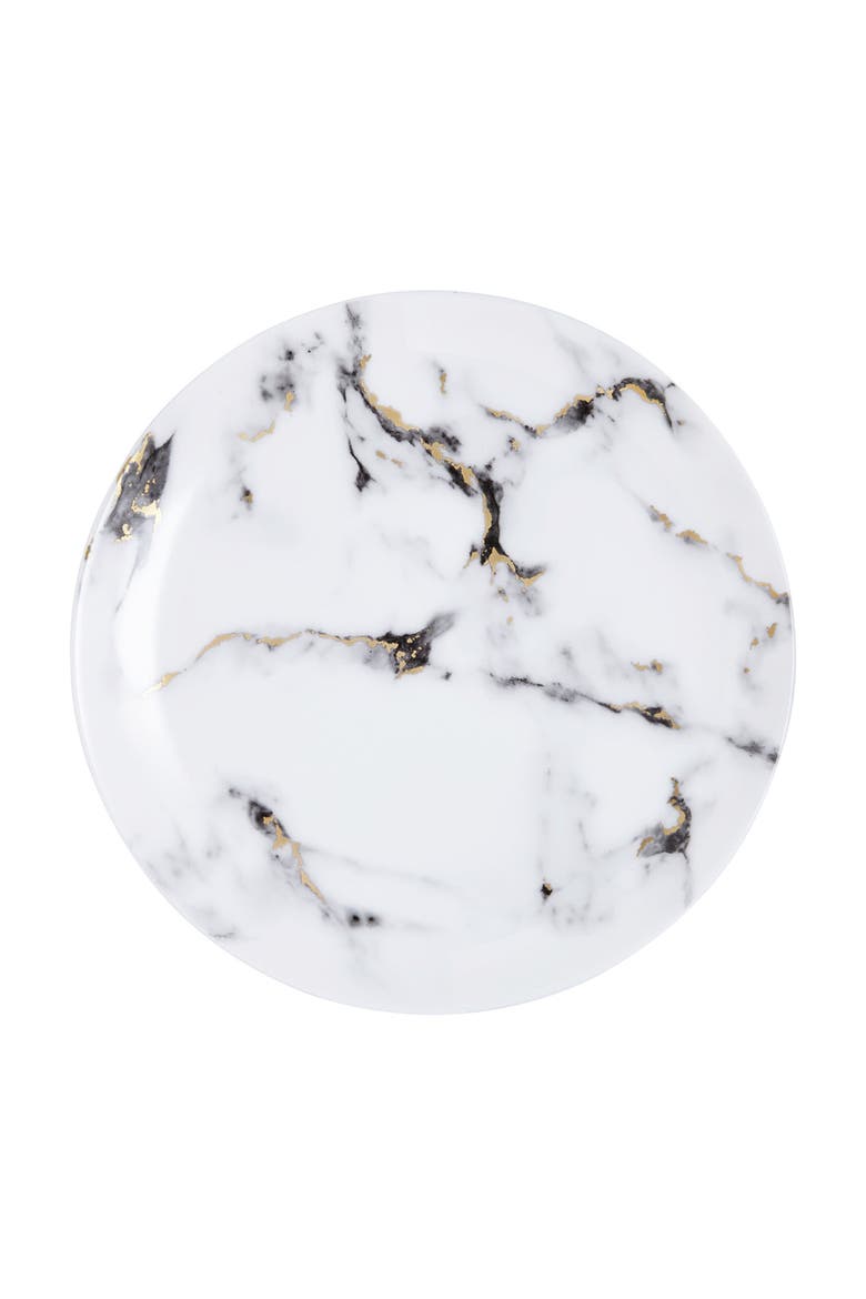 Marble Venice Fog Dinner Plate, Main, color, White