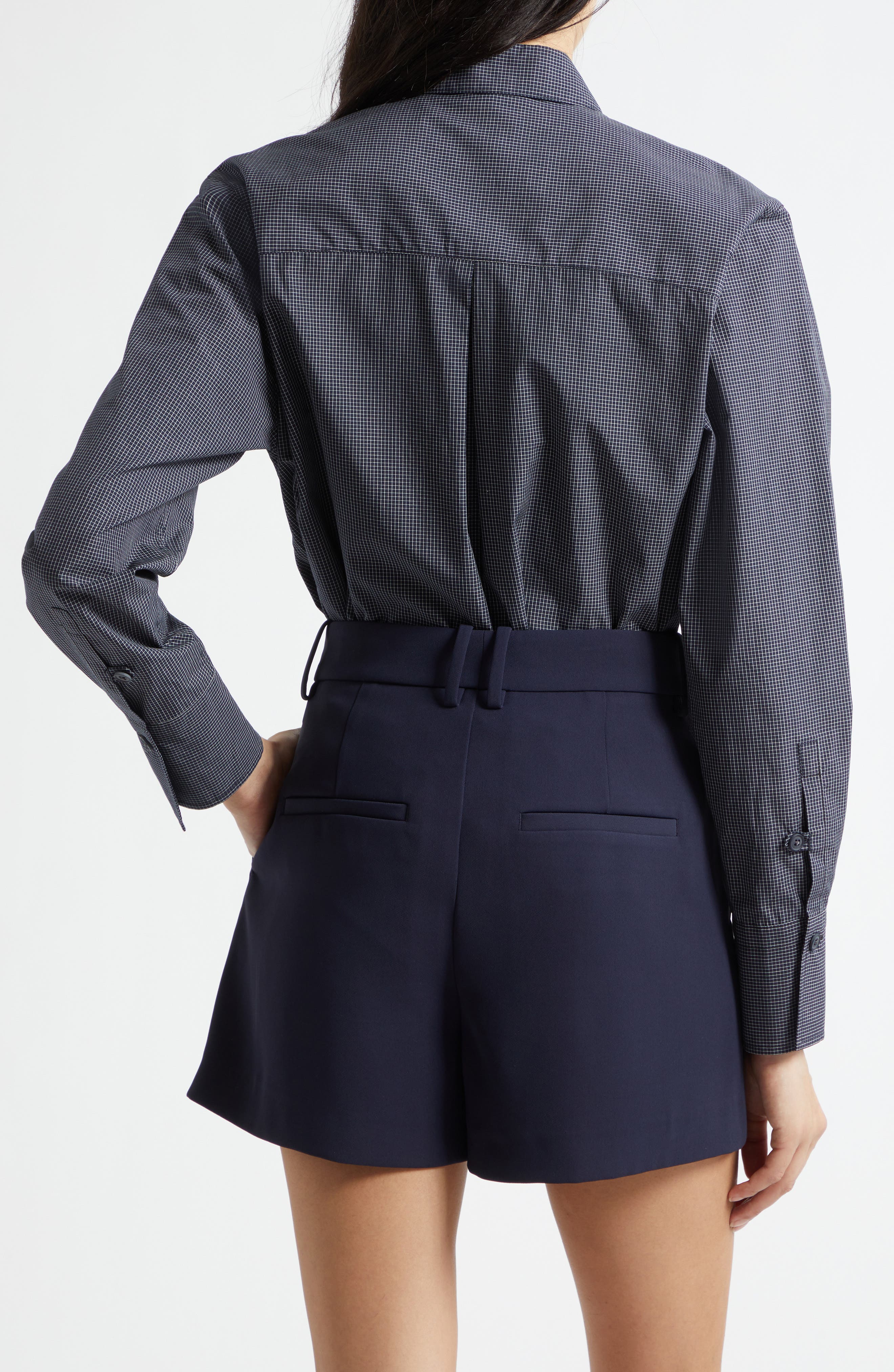 Vince Micro Grid Cotton Button-Up Shirt (Women) | Nordstromrack