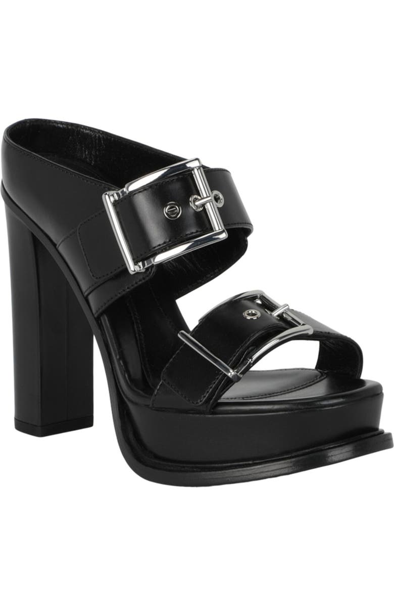 McQueen Boxcar Slide Sandal, Main, color, Black Silver
