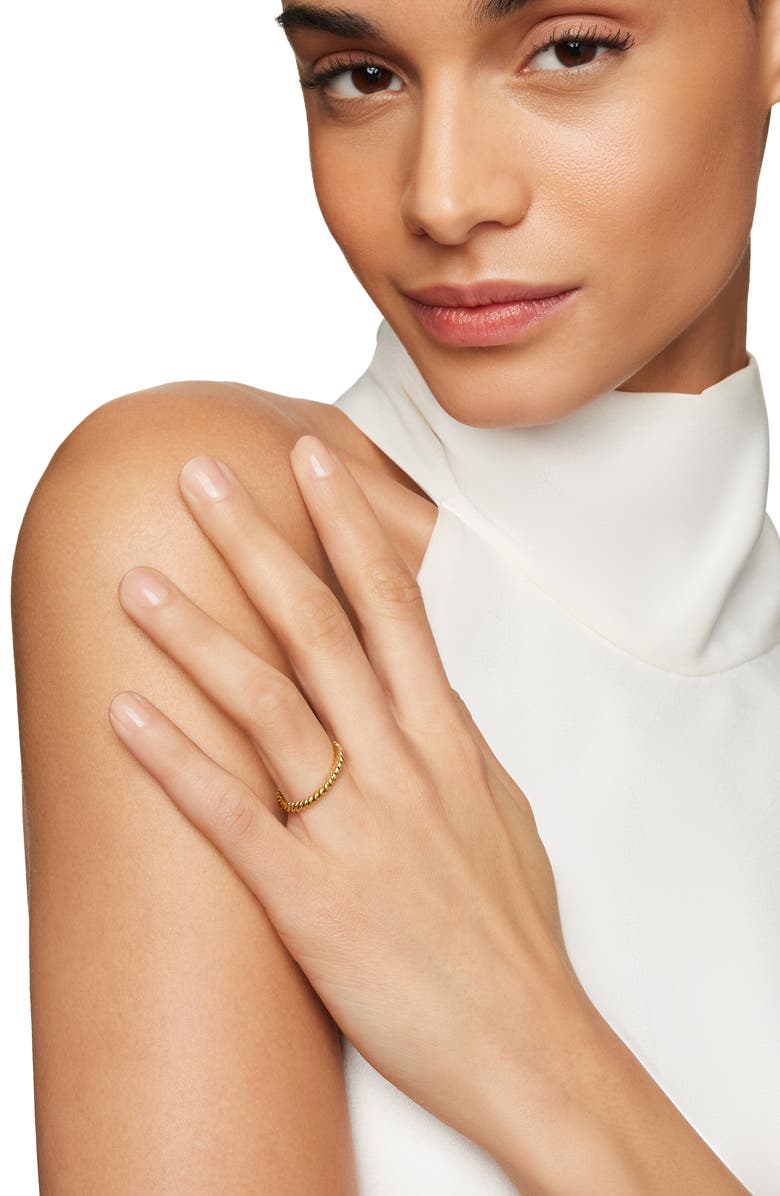 David Yurman Unity Cable Band Ring in 18K Yellow Gold, Alternate, color, Gold