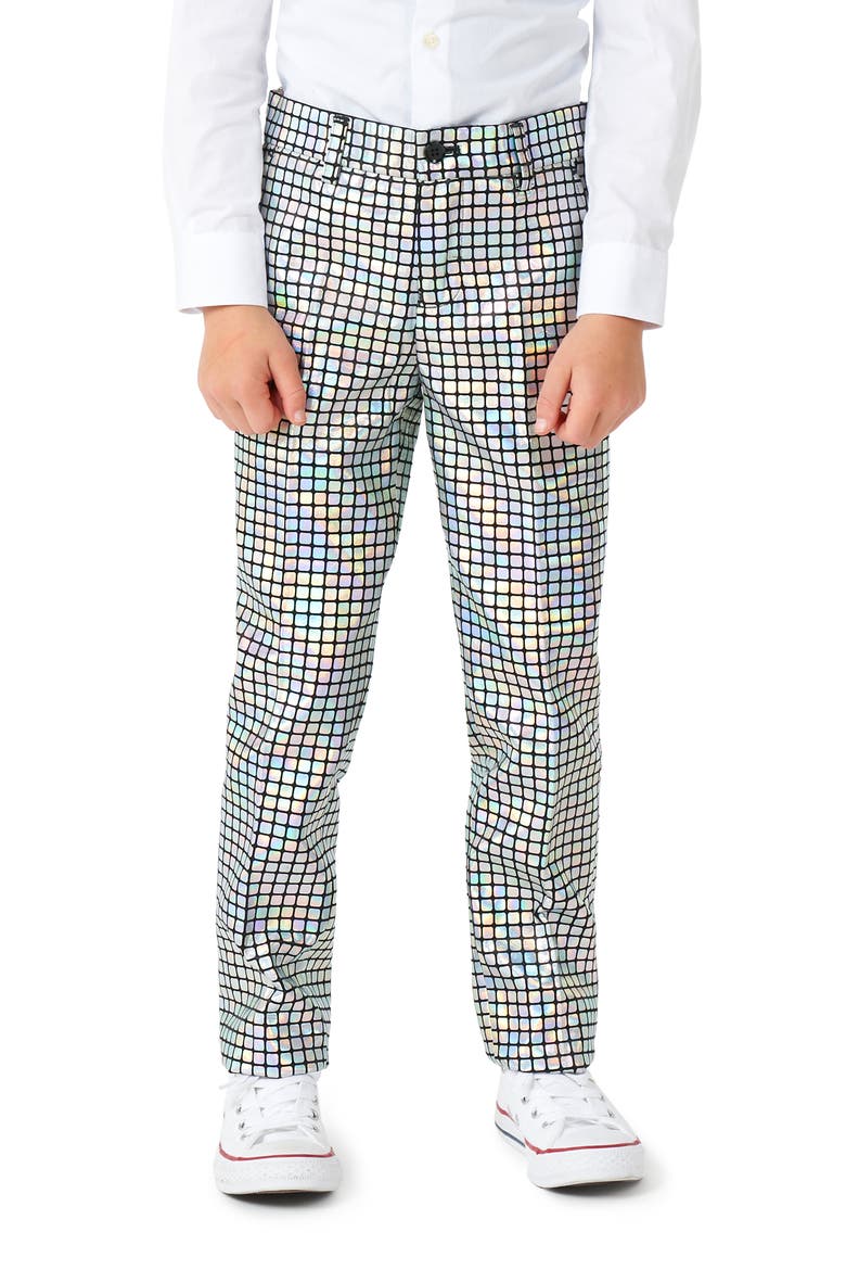 Kids' Metallic Disco Two-Piece Suit & Clip-On Tie, Alternate, color, MISCELLANEOUS