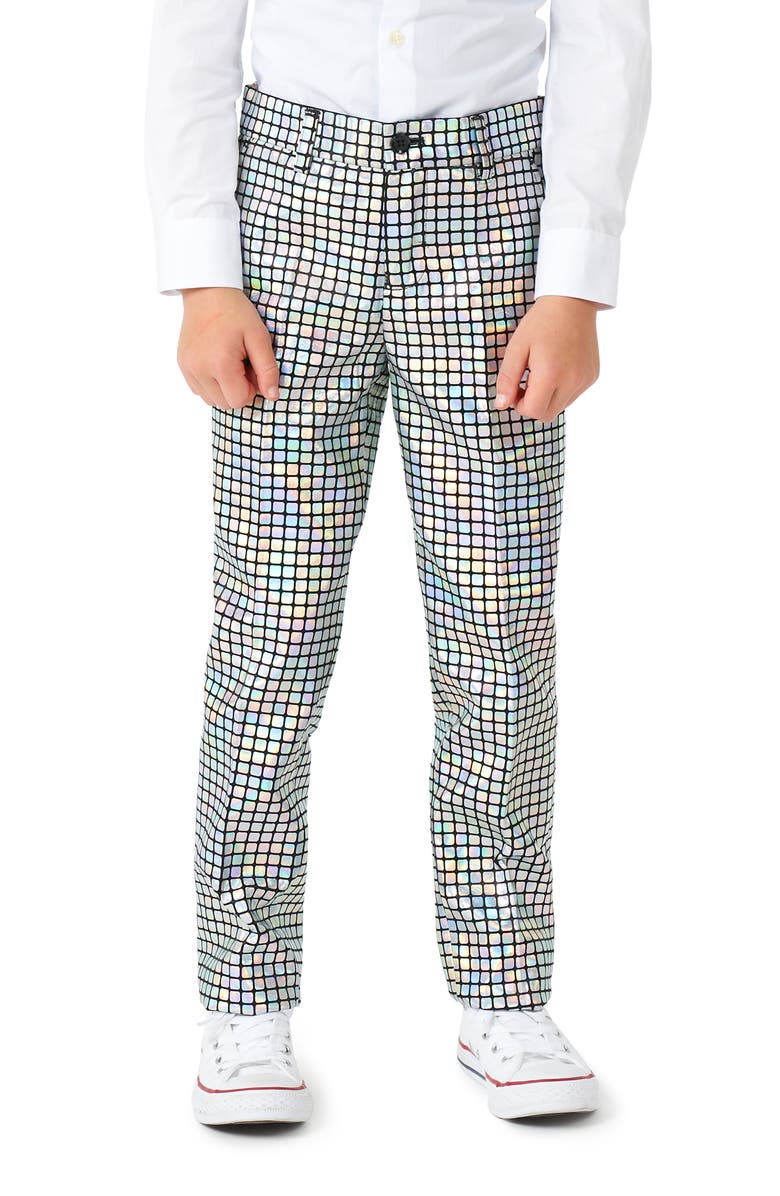 OppoSuits Kids' Metallic Disco Two-Piece Suit & Clip-On Tie, Alternate, color, Miscellaneous