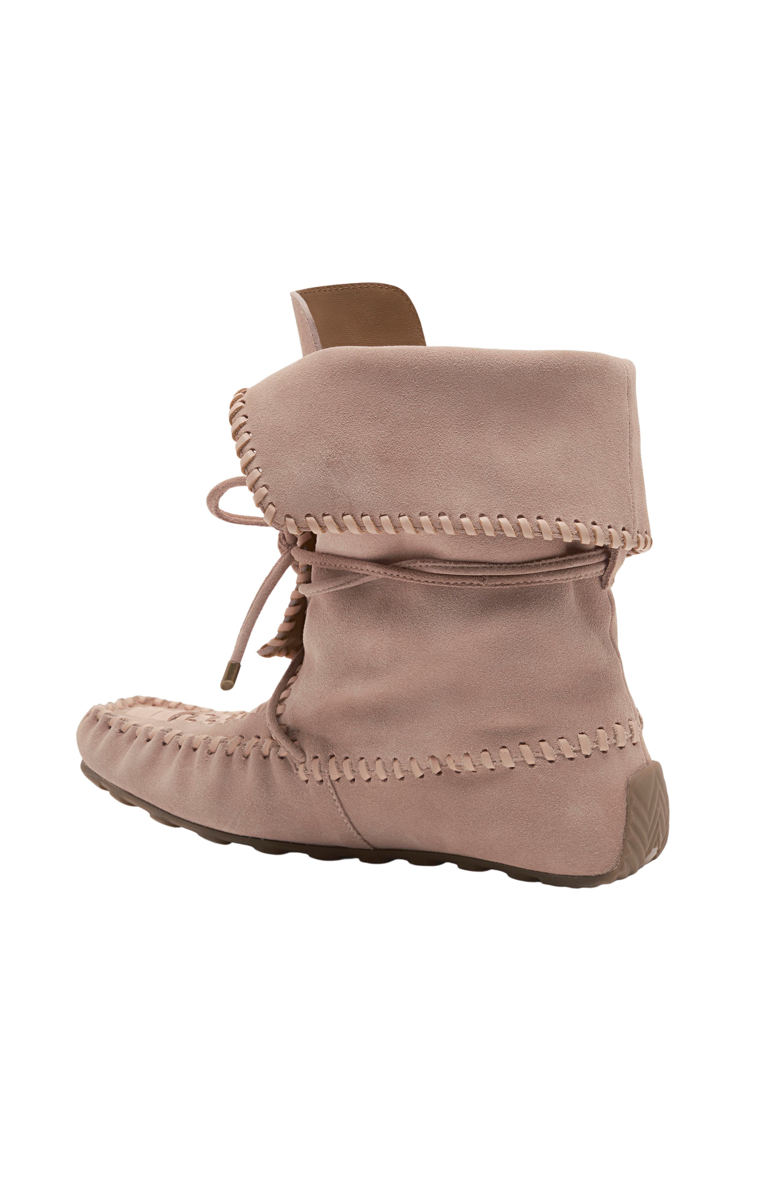 Misty Moc Toe Boot, Alternate, color, PEARL BLUSH SUEDE