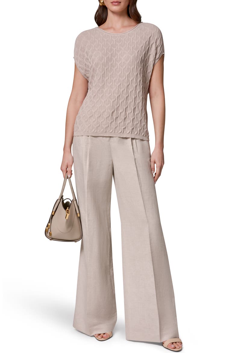 Texture Short Sleeve Sweater, Alternate, color, SISAL