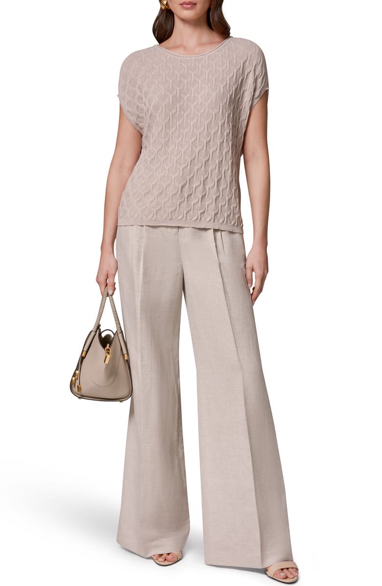 Donna Karan New York Texture Short Sleeve Sweater, Alternate, color,