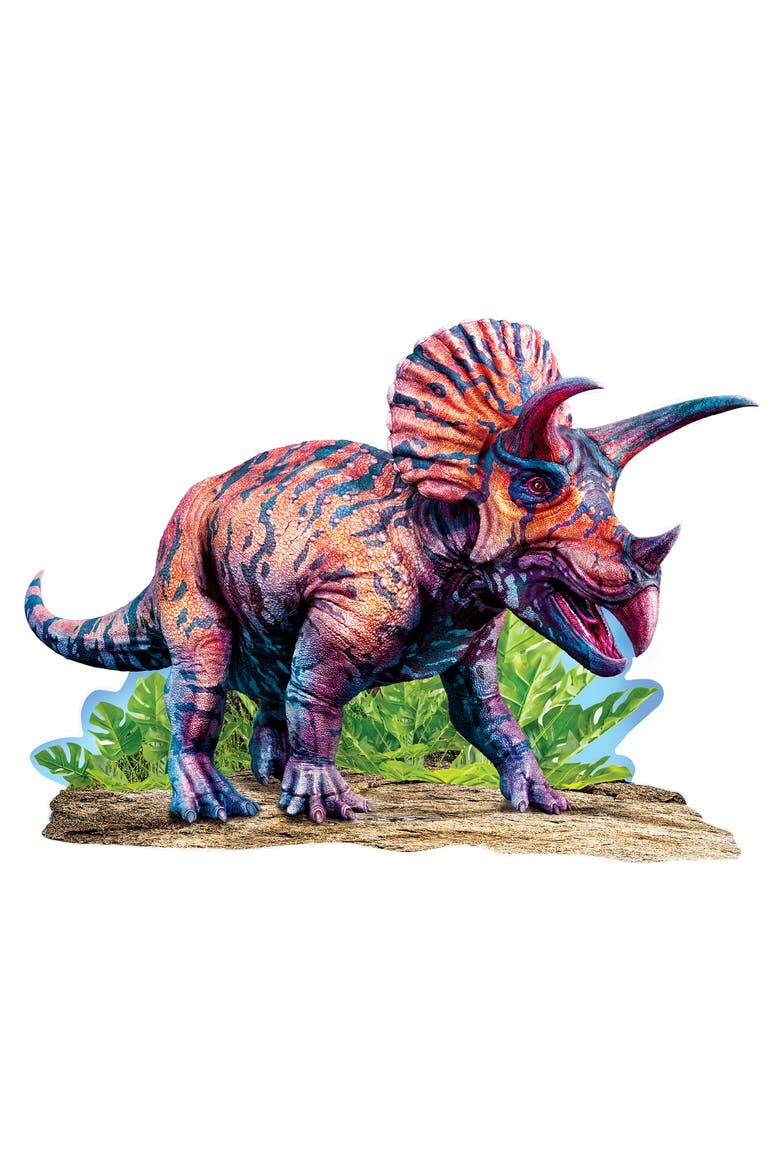 Triceratops 100 Piece Shaped Puzzle, Alternate, color, Multicolor