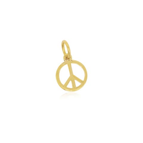 Mini Gold Peace Charm