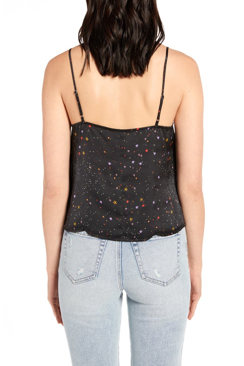 x Claudia Sulewski Straight Neck Camisole Top, Alternate, color, BLACK STARS
