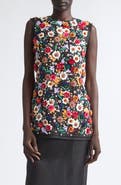 Carolina Herrera Floral Appliqu Silk Top
